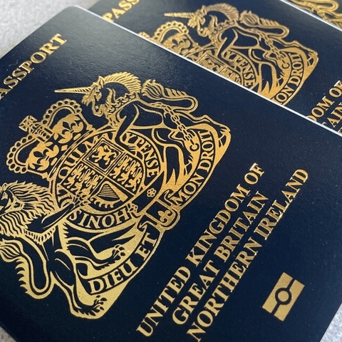 Picture of blue British passports